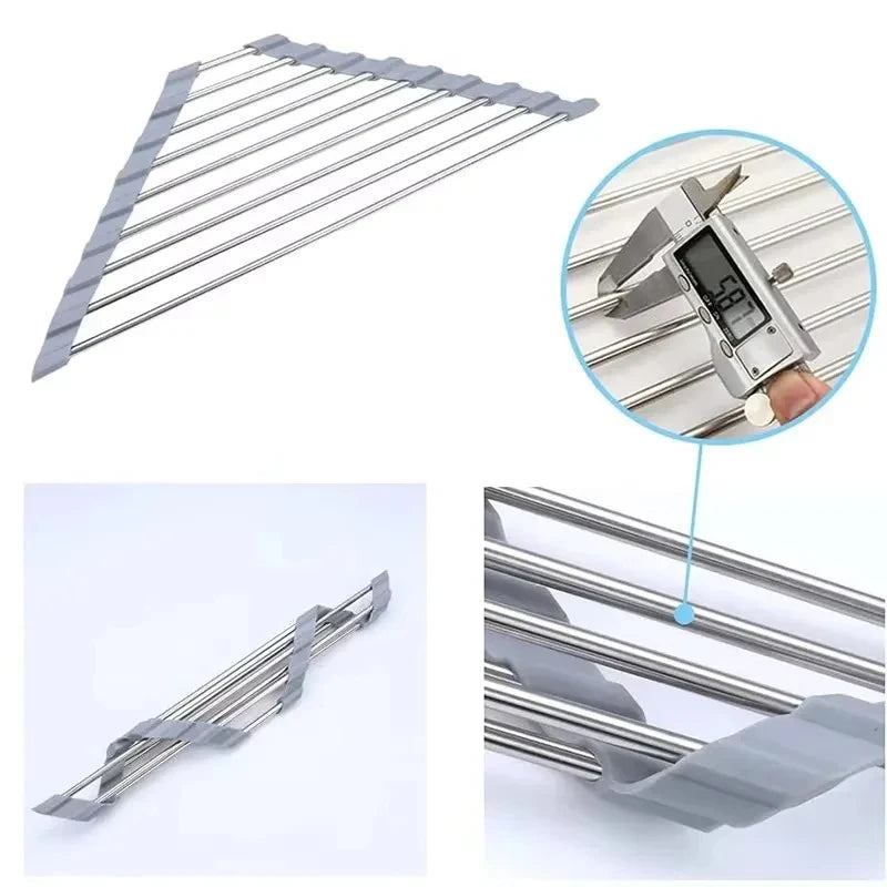 Roll-Up Triangle Sink Drying Rack