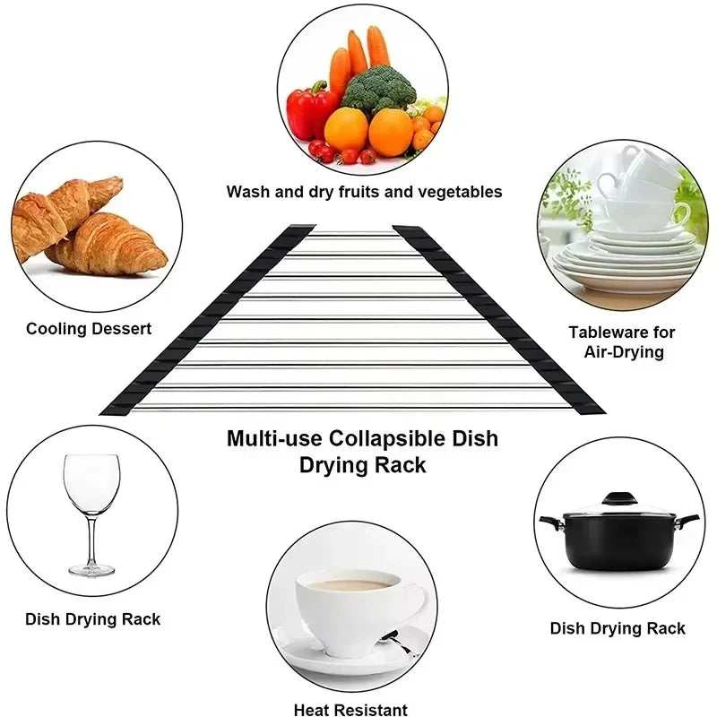 Roll-Up Triangle Sink Drying Rack